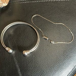 2 silver bracelets